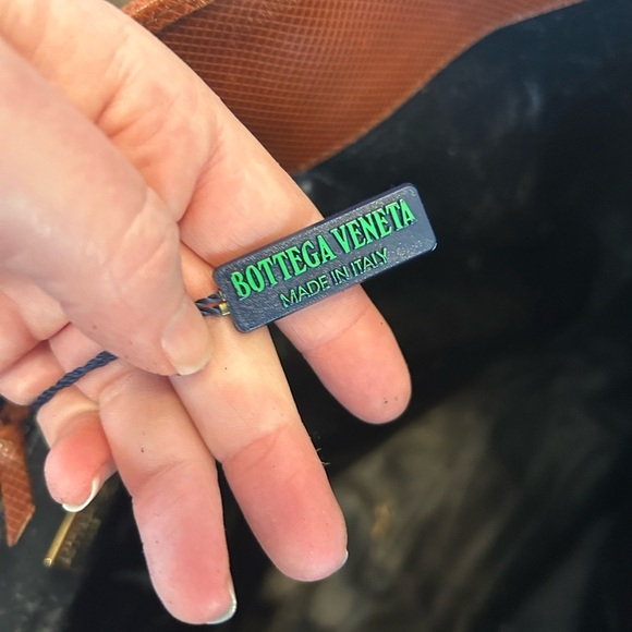 Vintage BOTTEGA VENETA Black Brown Coated Canvas Tote Handbag - Picture 5 of 8